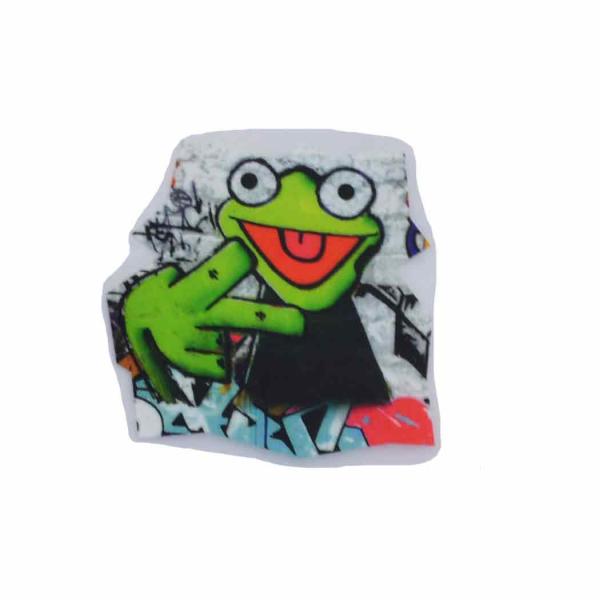 Bügelbild cooler Frosch groß